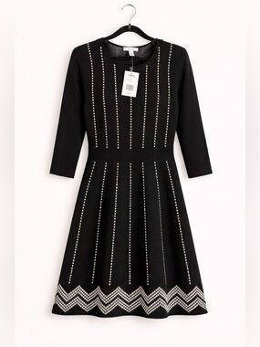 London Times L Fit and Flare Sweater Dress NWT